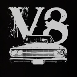 1964 CHEVY BISCAYNE Grill White Graphic V8 T Shirt