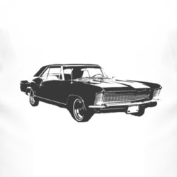 1965 BUICK RIVIERA Side Black Graphic T Shirt