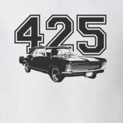 1965 BUICK RIVIERA Side Black Graphic Engine Size T Shirt