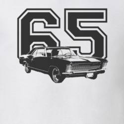 1965 BUICK RIVIERA Side Black Graphic Year T Shirt