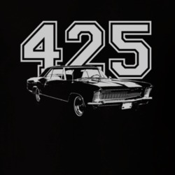1965 BUICK RIVIERA Side White Graphic Engine Size T Shirt