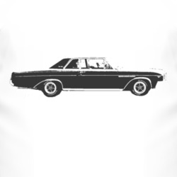 1965 BUICK SKYLARK Side Black Graphic Side T Shirt