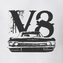 1965 CHEVY BEL AIR Grill Black Graphic V8 T Shirt
