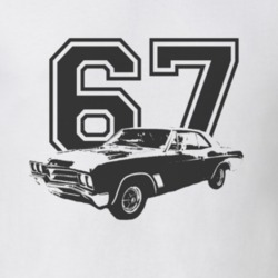 1967 BUICK SKYLARK Side Black Graphic Year T Shirt