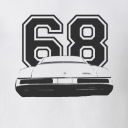 1968 BUICK RIVIERA Rear Black Graphic Year T Shirt