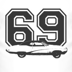 1969 BUICK SKYLARK Side Black Graphic Year T Shirt