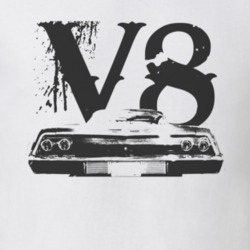 1969 CHEVY BEL AIR Rear Black Graphic V8 T Shirt