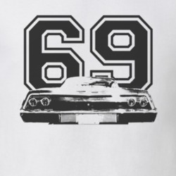 1969 CHEVY BEL AIR Rear Black Graphic Year T Shirt
