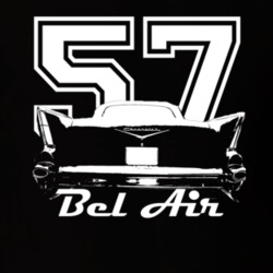 1957 Bel Air Rear View With Year and Model Dark Shirt