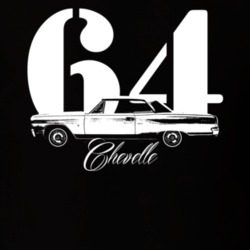 1964 Chevelle Side View With Year and Model Dark T Shirt