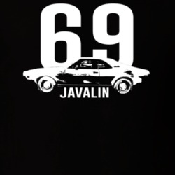 1969 Javalin Side View With Year And Model Dark Color T Shirt