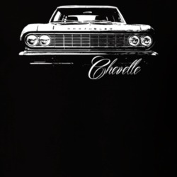 1964 Chevelle Grill View With Model Name Dark T Shirt