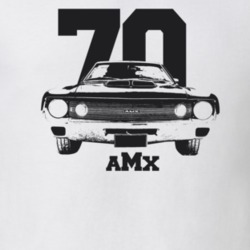 1970 AMX Grill View With Year And Model Light Color T Shirt
