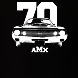1970 AMX Grill View With Year And Model Dark Color T Shirt