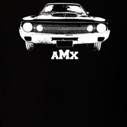 1970 AMX Grill View With Model Dark Color T Shirt