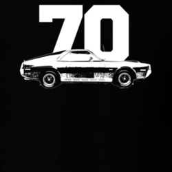 1970 AMX Side View With Year Dark Color T Shirt