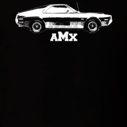 1970 AMX Side View With Model Dark Color T Shirt