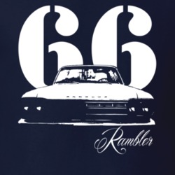1966 Rambler Classic Grill View With Year and Model Dark T Shirt