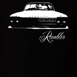 1966 Rambler Classic Grill View With Model Dark T Shirt