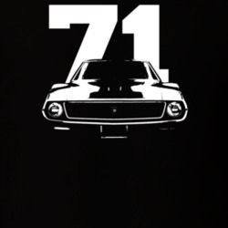 1971 Javelin Grill View With Year Dark Color T Shirt