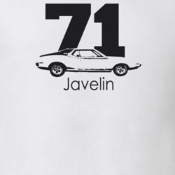 1971 Javelin Side View With Year and Model Light Color T Shirt