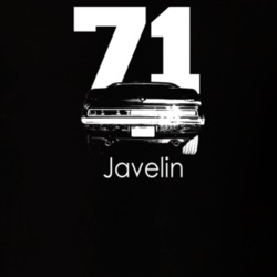 1971 Javelin Rear View With Year and Model Dark Color T Shirt