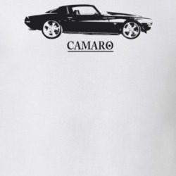 1971 Camaro Side View With Model Light Color T Shirt