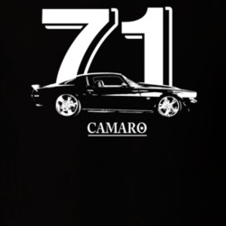 1971 Camaro Side View With Year and Model Dark Color T Shirt