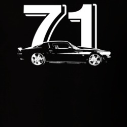 1971 Camaro Side View With Year Dark Color T Shirt