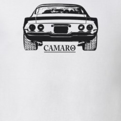 1971 Camaro Rear View With Model Light Color T Shirt