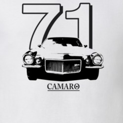 1971 Camaro Grill View With Year and Model Light Color T Shirt