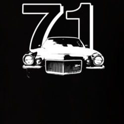 1971 Camaro Grill View With Year Dark Color T Shirt