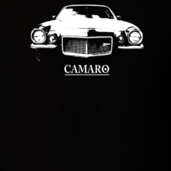 1971 Camaro Grill View With Model Dark Color T Shirt