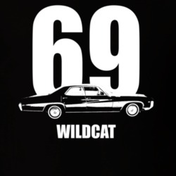 1969 Wildcat Side View With Year and Model Dark Color T Shirt
