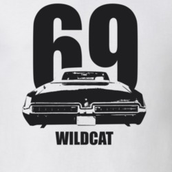 1969 Wildcat Rear View With Year and Model Light Color T Shirt