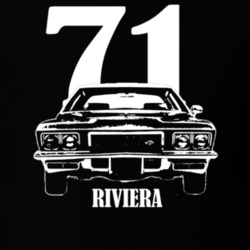 1971 Riviera Grill View With Year and Model Dark Color T Shirt