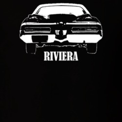 1971 Riviera Rear View With Model Dark Color T Shirt