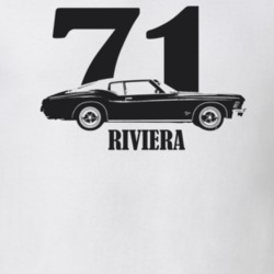 1971 Riviera Side View With Year and Model Light Color T Shirt