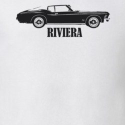 1971 Riviera Side View With Model Light Color T Shirt