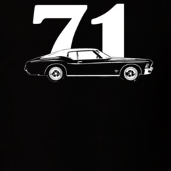 1971 Riviera Side View With Year Dark Color T Shirt