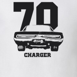 1970 Charger Rear View With Year and Model Light Color T Shirt