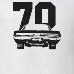 1970 Charger Rear View With Year Light Color T Shirt