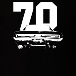 1970 Charger Rear View With Year Dark Color T Shirt