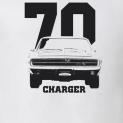 1970 Charger Grill View With Year and Model Light Color T Shirt