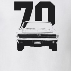 1970 Charger Grill View With Year Light Color T Shirt