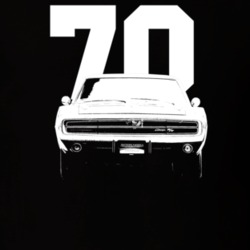 1970 Charger Grill View With Year Dark Color T Shirt