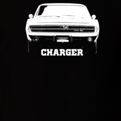 1970 Charger Grill View With Year and Model Dark Color T Shirt1970 Cha