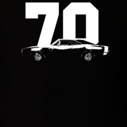 1970 Charger Side View With Year Dark Color T Shirt