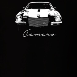 1972 Camaro Grill View With Model Dark Color T Shirt