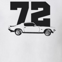 1972 Camaro Side View With Year Light Color T Shirt
